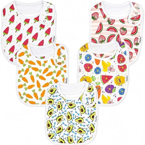 Organic Cotton Baby Drool Bibs | Soft, Adjustable, Absorbent, Unisex Teething Bandana Bibs for Babies