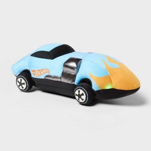 Hot Wheels Retro Light Up Car Kids' Novelty Cuddle Plush Pillow Blue - Hot Wheels by Pillowfort™