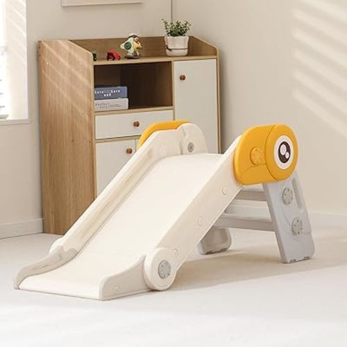 Kids Folding Slide is Suitable for 1-3 Year Old Children in Indoor and Outdoor playgrounds. Easy to Assemble Independent Slide Climbers（Grey）