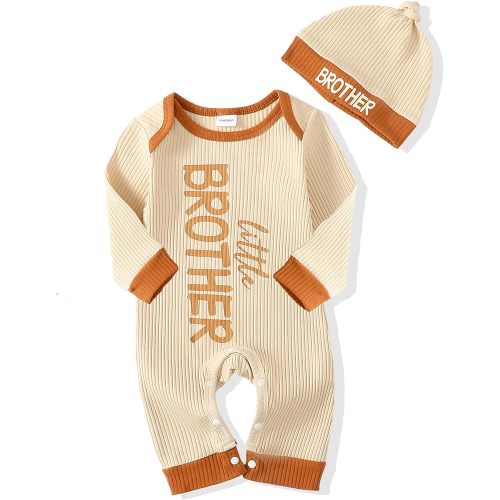 NZRVAWS Baby Boy Clothes Preemie Infant Boy Bear Outfits Jumpsuit Bodysuit Letter Print Romper