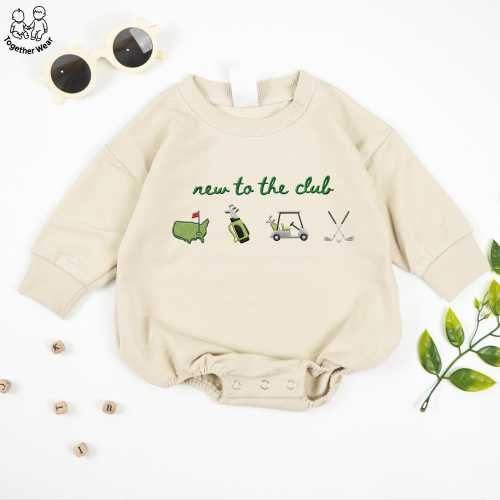 EMBROIDERED New To The Club Baby Romper, Golfing Husband Pregnancy Announcement, Daddy's Golfing Buddy, Golf Birthday Outfit, Golf Baby Gift