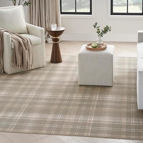 Nourison Home Grafix Olive 3'9" x 5'9" Area Rug Easy Clean, Non Shedding, Bed Room, Living Room, Dining Room, Kitchen (4' x 6')