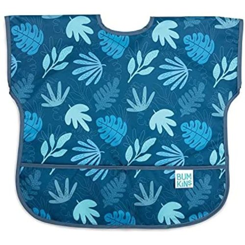 Bumkins Junior Bib/Short Sleeve Bib/Smock 1-3 Years, Waterproof, Washable, Stain and Odor Resistant – Blue Tropic