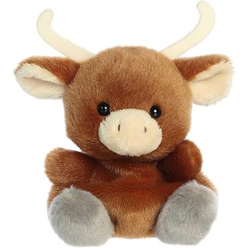 Aurora® Adorable Palm Pals™ Landon Longhorn™ Stuffed Animal - Pocket-Sized Play - Collectable Fun - Brown 5 Inches