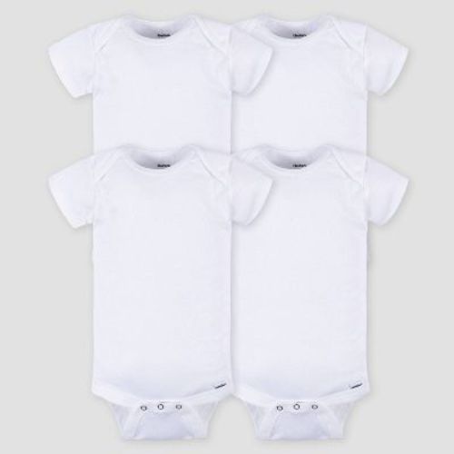 Gerber Baby 4pk Short Sleeve Onesies - White