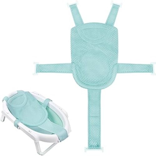 Colorlife Baby Bath Seat Support Net Infant Bathing Seat Support Mat, Adjustable Comfortable Non-Slip Five-Pointed Baby Shower Net Bathtub Sit Up Mesh for Newborn 0-12 Months-Green(No Bathtub)