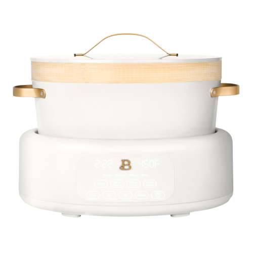 Beautiful 10-in-1, 8 Qt Multi-Cooker with Bamboo Steamer Insert and 7 Preset Functions, White Icing by Drew Barrymore