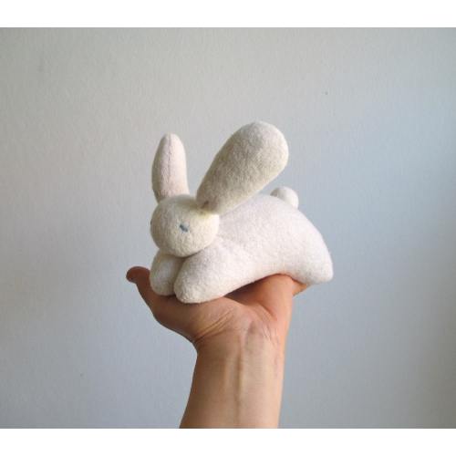 Organic Waldorf bunny, white bunny toy, soft bunny toy, waldorf rabbit, eco friendly bunny