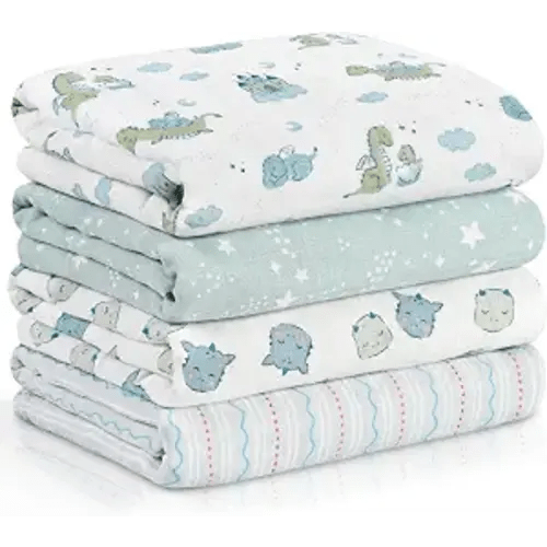 Muslin Swaddle Blankets for Newborn, Cotton Receiving Blanket