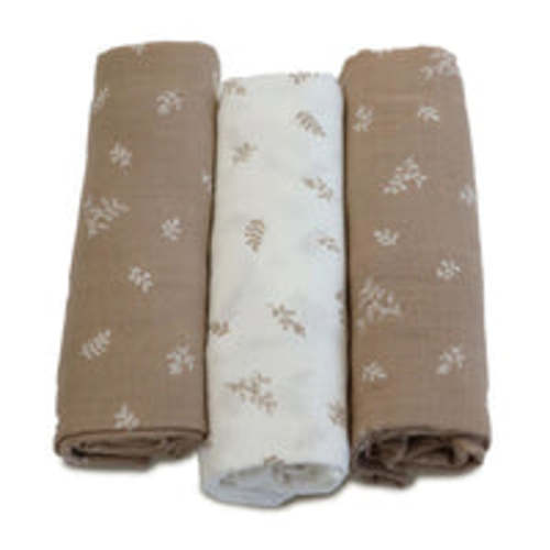 Bubba Blue Organic Chestnut 3pk Muslin Wraps