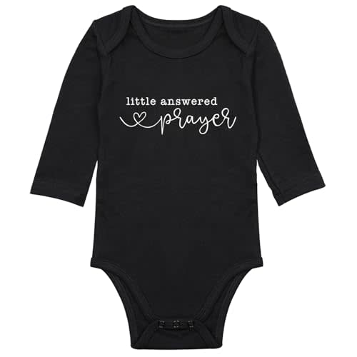 Little Answered Prayer Infant Reveal Ideas Pregnancy Baby Announcement Bodysuit Girl And Boy 0-12M