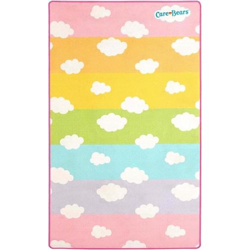 Fun Costumes Rainbow Care Bear Indoor Rug Super Soft Colorful Stripes Room Decor for Care Bears Fans