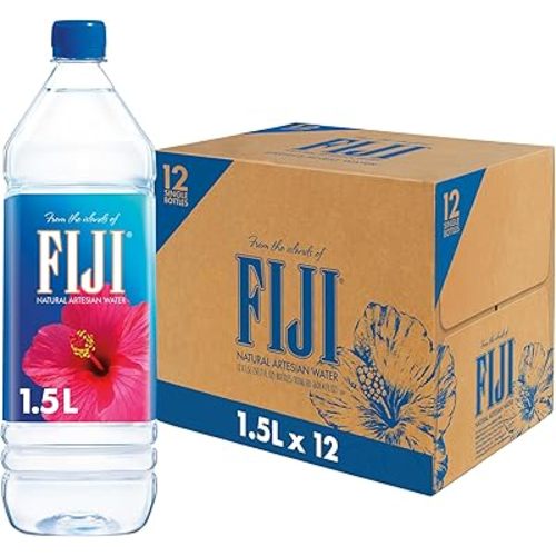 FIJI Natural Artesian Bottled Water 1.5 Liters /50.7 Fl Ounce (Pack of 12)