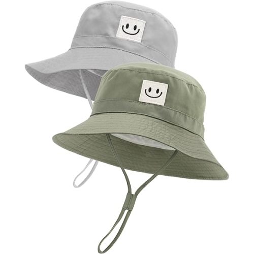 FURTALK Baby Sun Hat Smile Face Toddler Boys Girls Bucket Hat 0-5 Years Kids UPF 50+ Sun Protection Summer Hats