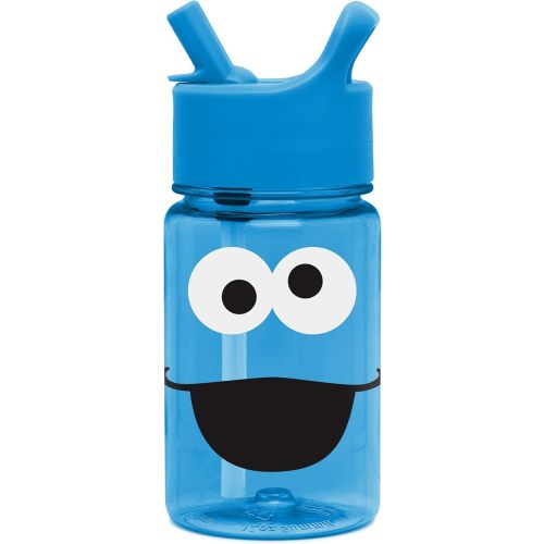 Simple Modern Sesame Street Cookie Monster Kids Water Bottle Plastic BPA-Free Tritan Cup with Leak Proof Straw Lid | Reusable and Durable for Toddlers, Boys | Summit Collection | 12oz