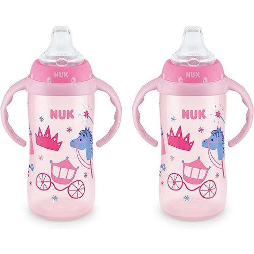 NUK Learner Cup, 10 oz, 8+ Months, 2 Count – BPA Free, Spill Proof Sippy Cup