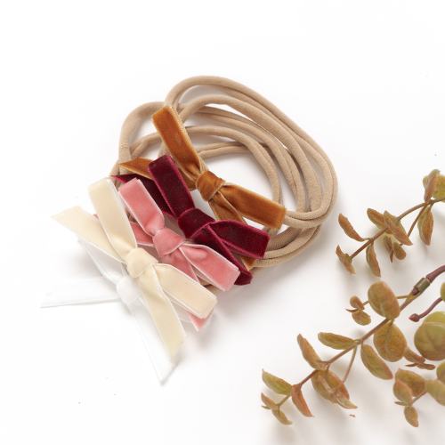 PICK 3 Newborn Baby headbands, Mini Velvet Bows, Petite Velvet Baby Bows on Clip, Baby Girl Nylon Headband, Baby Bow Headband, Baby Gift