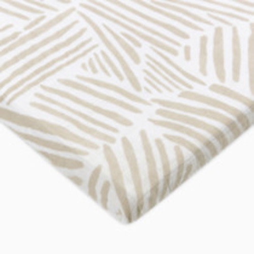 babyletto All-Stages Bassinet Sheet - Oat Stripe