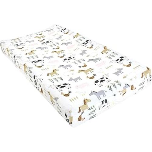 Hudson Baby Unisex Baby Changing Pad Cover, Cute Farm, One Size