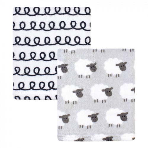 Hudson Baby Infant Silky Plush Blanket, Gray Sheep, 30x36 inches