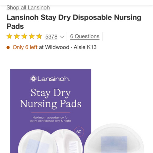 "staydry nursing pads"