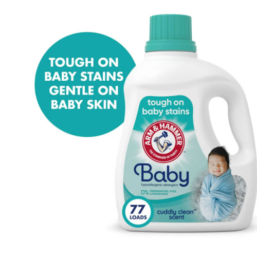 ARM & HAMMER Baby, 77 Loads Hypoallergenic Liquid Laundry Detergent, 100.5 fl oz