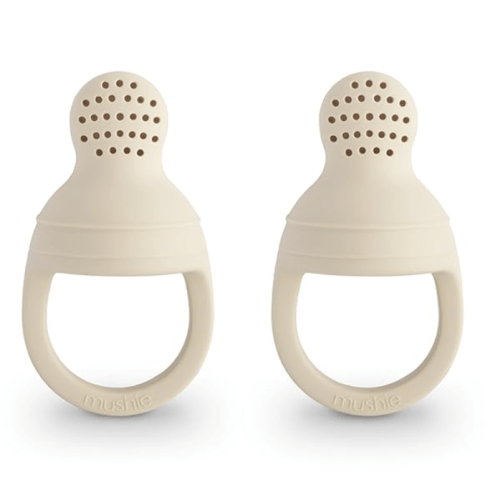 mushie Silicone Baby Fresh Fruit & Food Feeder Pacifier | 6 Months+ (Shifting Sand)