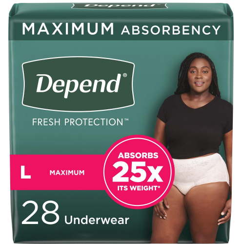 Depend Fresh Protection Adult Incontinence Underwear for Women, Disposable, Blush, L, 28 ct - Walmart.ca