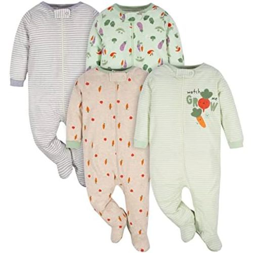 Gerber Baby Girls 4-Pack Sleep 'N Play Footie