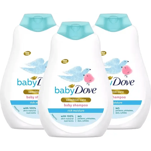 Baby Dove Rich Moisture Shampoo, 3 Pack, Tear Free Mild Formula, Light Clean Scent, hypoallergenic Gentle for Daily Use on Normal to Dry Skin, 13.5 oz. Each