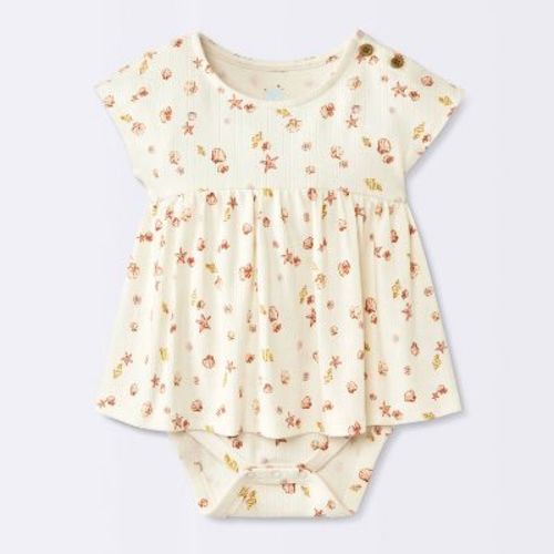 Baby Girls' Costal Ribbed Romper - Cloud Island™ White