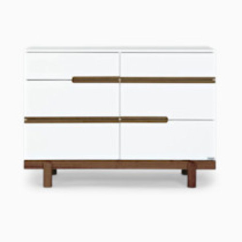 dadada Bliss 6-Drawer Dresser - White/Walnut