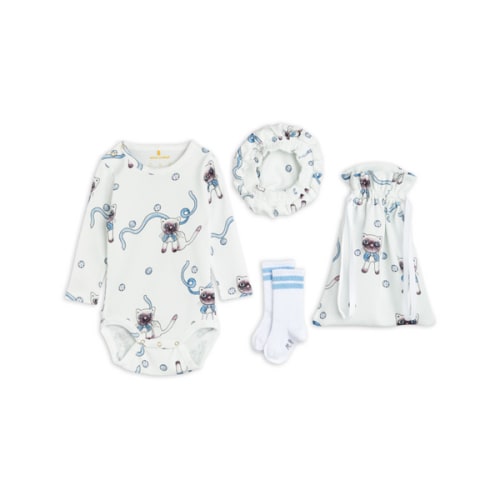 mini rodini siamese cat baby set white – kodomo