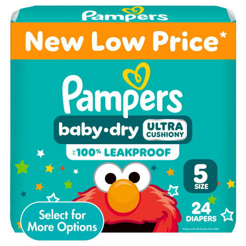 Pampers, Baby Dry Diapers, Size 5, 24ct Leakproof Night Protection