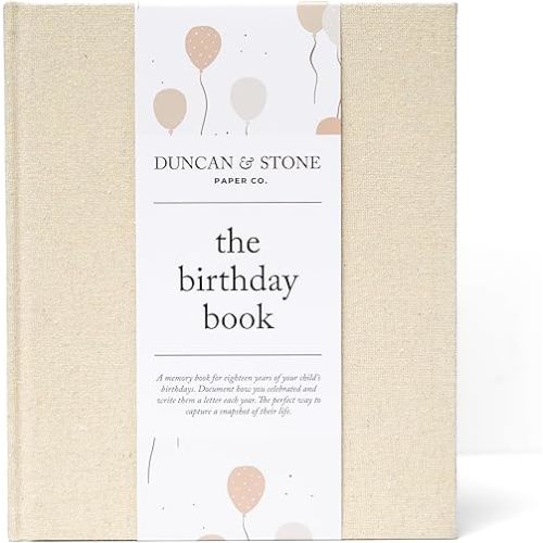 Birthday Memory Book- Elegant Birthday Journal - Baby Journal to Record Milestones, Photos, Letters & More - Baby Memory Gift for Parents(80 Pages)