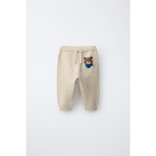 BEAR KNIT JOGGER PANTS - Light beige | ZARA United States