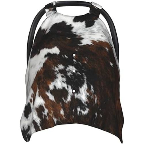 Cowhide, Cow Skin Print Pattern Baby Car Seat Canopy Cover Multi Use Nursing Cover for Newborn Car Seat Canopy Mom Nursing Breastfeeding Covers Newborn Shower Gift