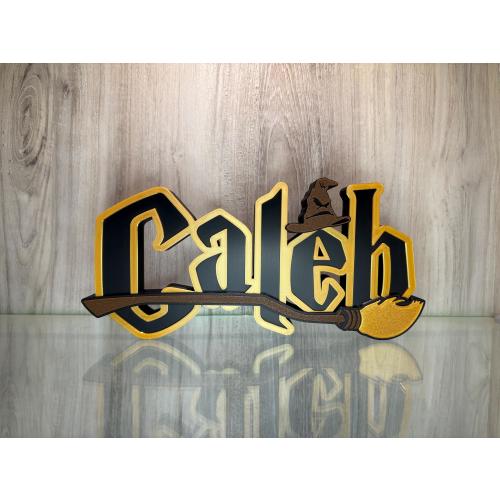 Wizard Harry Name Plate Personalized Potter Sign Game Room Kids Room Gift Idea Birthday Name Cake Topper Hog Name Warts Sign Broom Potter Na
