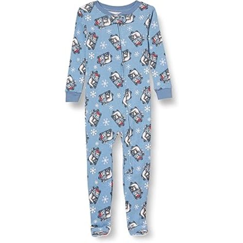 Amazon Essentials Disney | Marvel | Star Wars Unisex Babies' and Toddlers' Snug-Fit Cotton Footed Pajamas, Multipacks