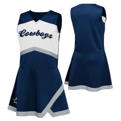 Girls Preschool Navy Dallas Cowboys Two-Piece Cheer Captain Jumper Dress with Bloomers Set