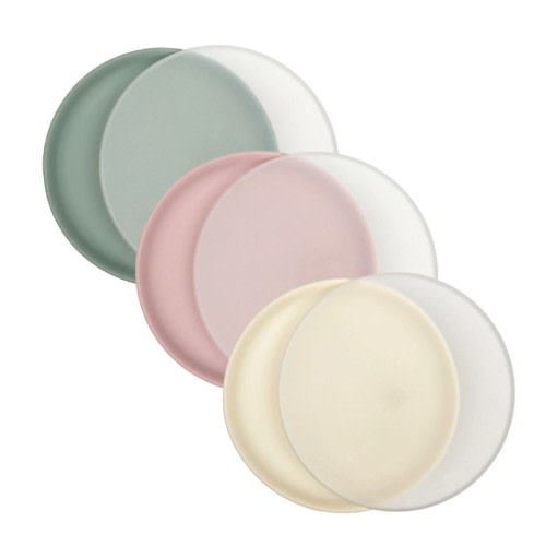 Silicone Plates (Non-Suction, Undivided) – Set of 3 with Lids