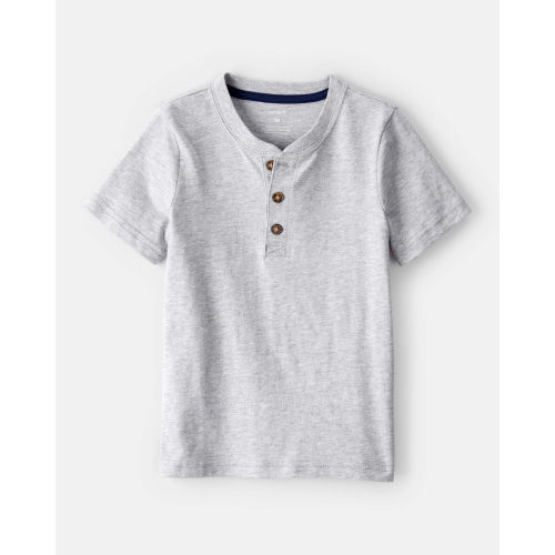 Toddler Boy Short-Sleeve Henley Tee - Grey - Carter's | Carter's