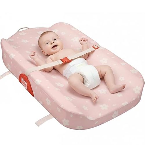 Tiny Marvels Baby Changing Pad with Cover, Waterproof Diaper Changing Pad with Non-Slip Base, Soft Contoured Changing Pad for Dresser, Nursery & Travel