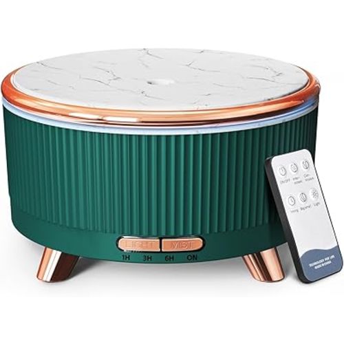 500ML Essential Oil Diffuser: Ultrasonic Aroma Diffuser with Remote Control for Spa Hotel Yoga Room - Humidifier for Bedroom with 7-Color Night Lights & Auto Shut-Off for Nursery/Women Home Relaxation