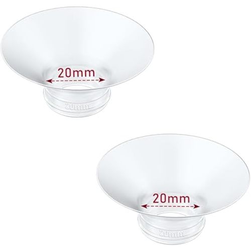 Flange Insert 2PCS 20mm Compatible with Momcozy M9/M6/M5/S12 Pro/V1 Pro/V2 pro, Spectra/Medela/Elvie/NCVI/TSRETE/eufy/Lansinoh/Paruu/MomMed Breast Pump 24mm Shields/Flanges (2pcs-20mm)