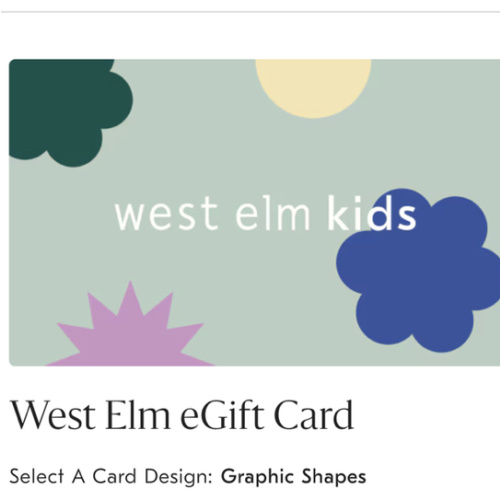 eGift Card – Shop & Redeem Online or In-Store | West Elm