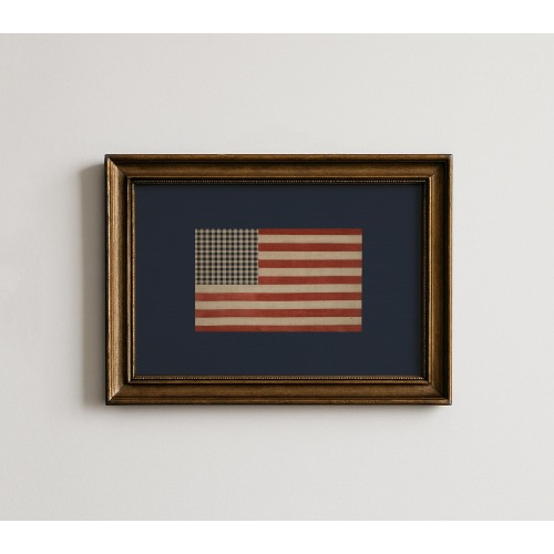 Cottagecore USA Flag Wall Art Print – Preppy Americana Home Decor