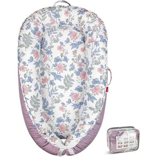 Baby Lounger for Newborn 0-24 Months, Breathable & Soft Baby Nest, Portable and Lightweight Lounger for Home and Travel, Ideal Newborn Babies Essentials