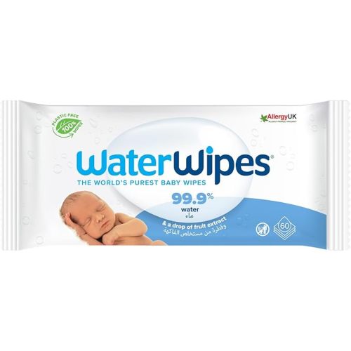 WaterWipes Baby Wipes Sensitive Newborn Biodegradable Unscented, 99.9% Water, 60 Wet Wipes (60 Count (Pack of 1),White Wipes) : Amazon.co.uk: Baby Products