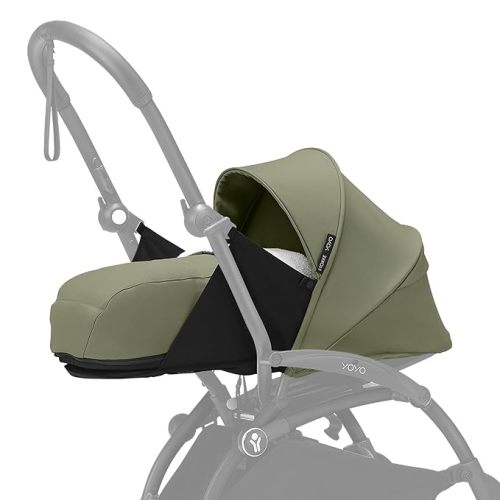 Stokke YOYO 0+ Newborn Pack, Olive - Includes Mattress, Extendable Canopy & Five-Point Harness - Requires YOYO3 Frame (Sold Separately)